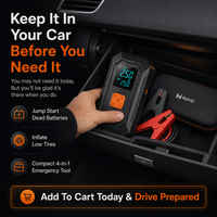 Portable Car Jump Starter & Tire Inflator — 4-in-1 Emergency Car Tool