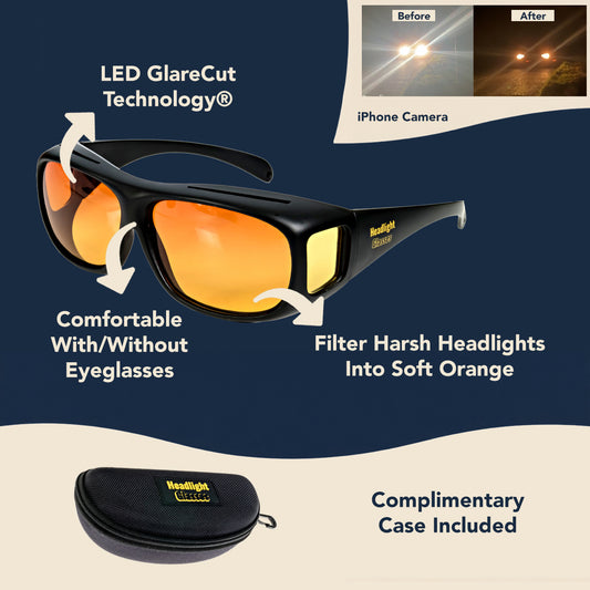 Headlight Glasses with LED GlareCut Technology® (Fit Over Glasses)