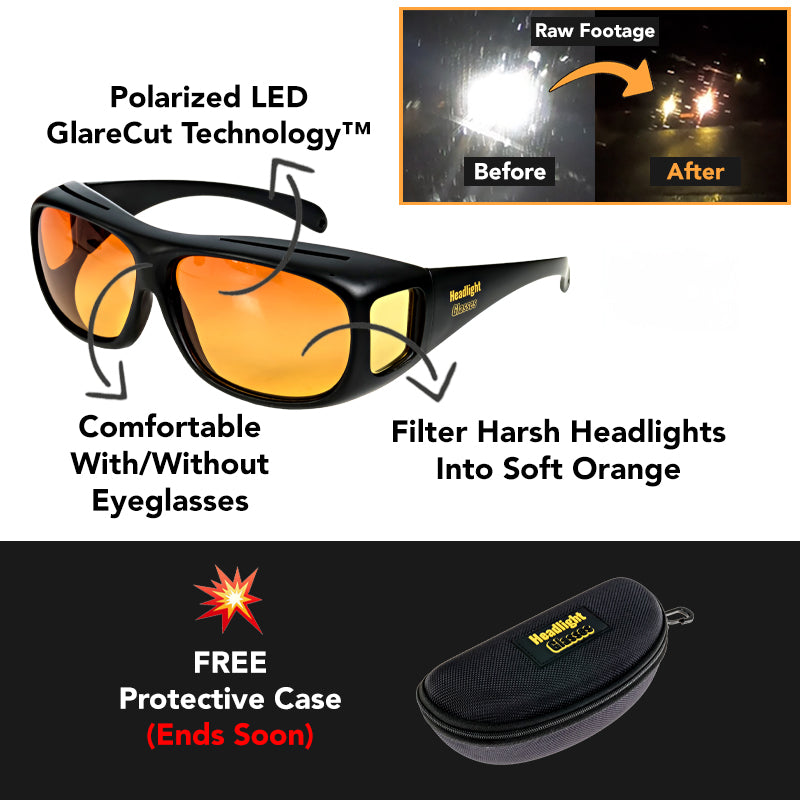 Headlight Glasses with Polarized LED GlareCut Technology® (Fit Over Glasses)