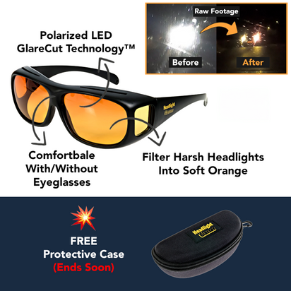 Headlight Glasses with Polarized LED GlareCut Technology® (Fit Over Glasses)