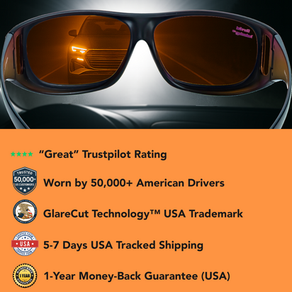 Headlight Glasses with Polarized LED GlareCut Technology® (Fit Over Glasses)