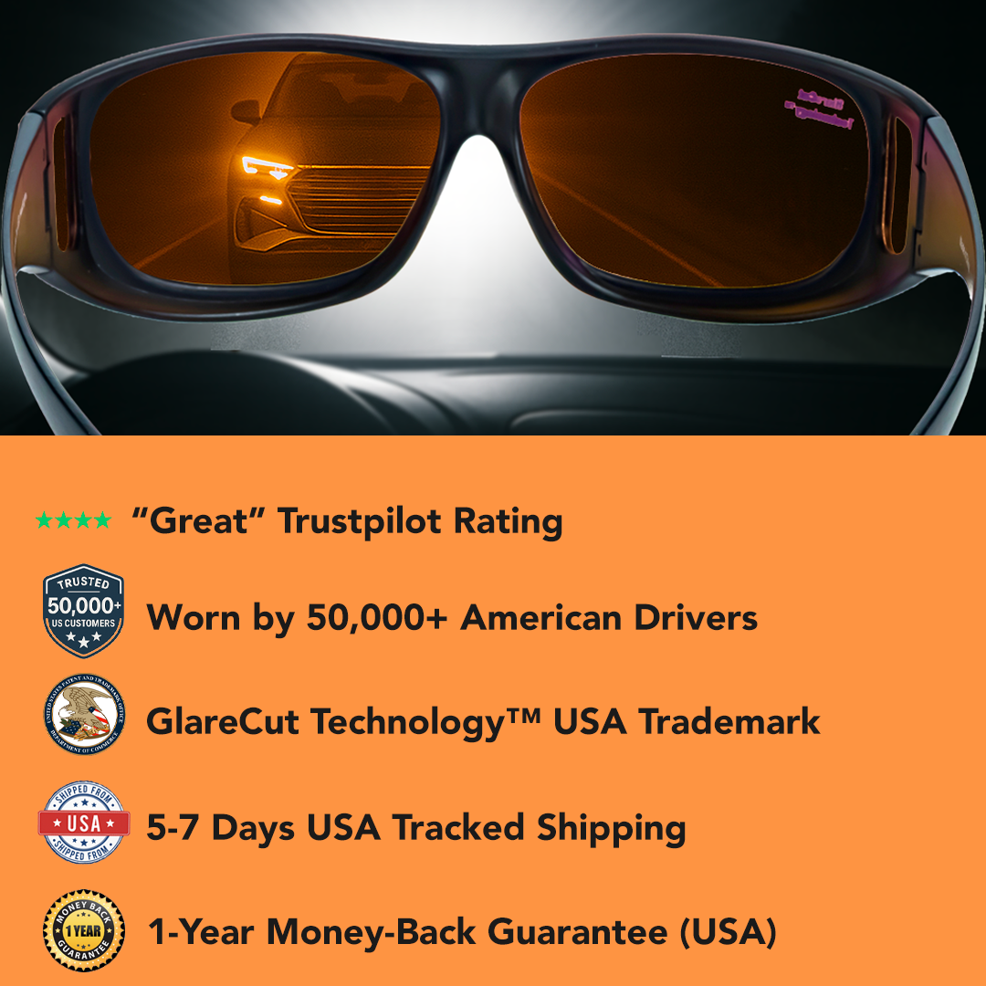 Headlight Glasses with Polarized LED GlareCut Technology® (Fit Over Glasses)