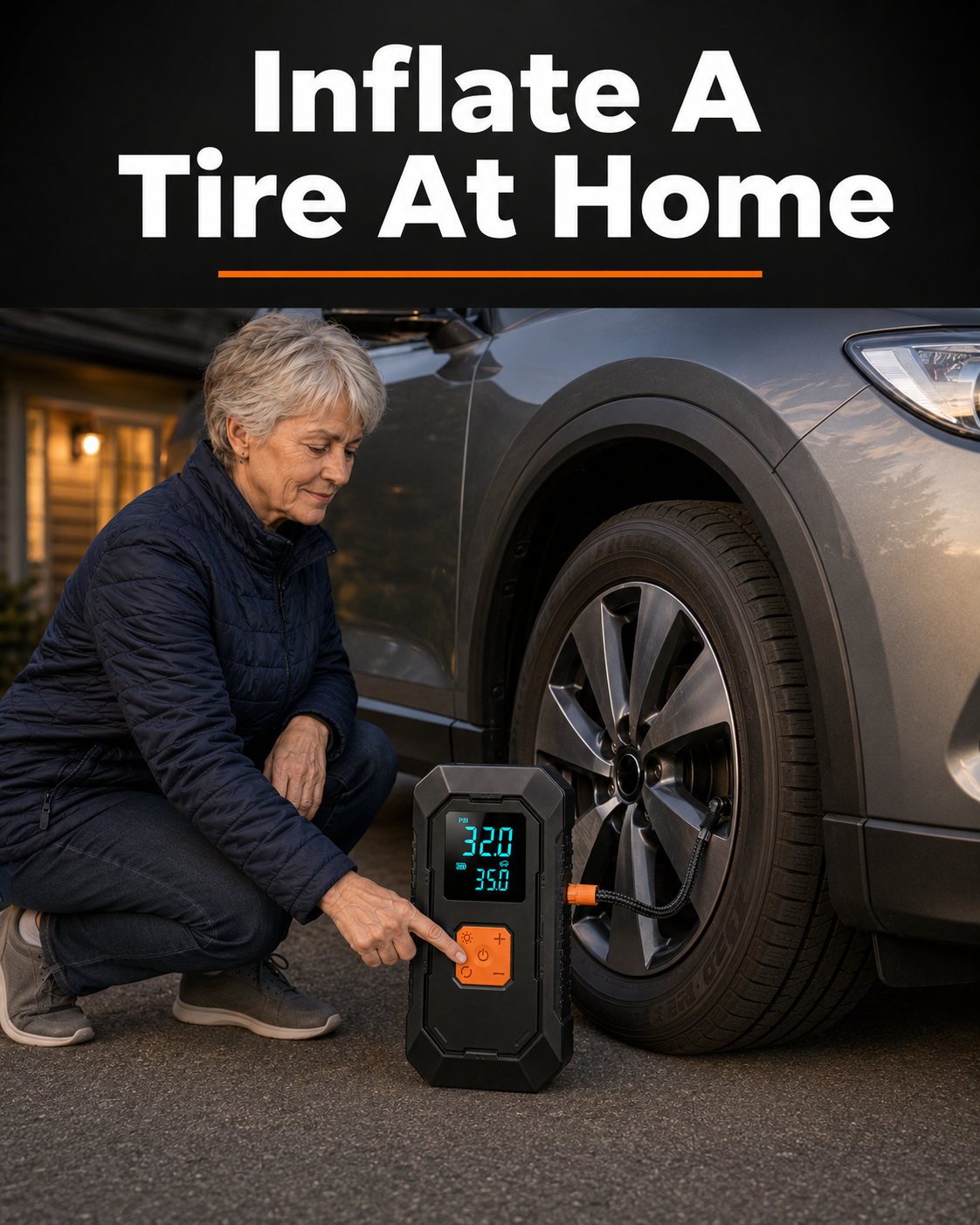 Night Driving Confidence Bundle (Portable Tire Inflator & Jump Starter, LED GlareCut™ Glasses, Emergency Roadside Magnetic Lights)