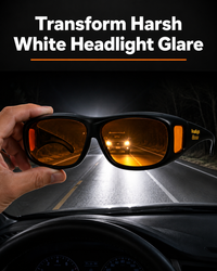Night Driving Confidence Bundle (Portable Tire Inflator & Jump Starter, LED GlareCut™ Glasses, Emergency Roadside Magnetic Lights)