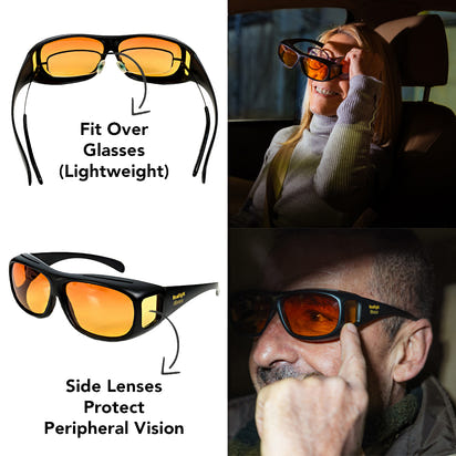 Headlight Glasses with Polarized LED GlareCut Technology™ (Fit Over Glasses)