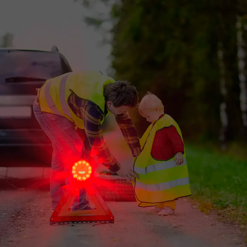 Emergency RoadSide Discs 3 Pack (Rechargeable with Included Car Charger & USB Cable)