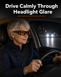 Night Driving Confidence Bundle (Portable Tire Inflator & Jump Starter, LED GlareCut™ Glasses, Emergency Roadside Magnetic Lights)