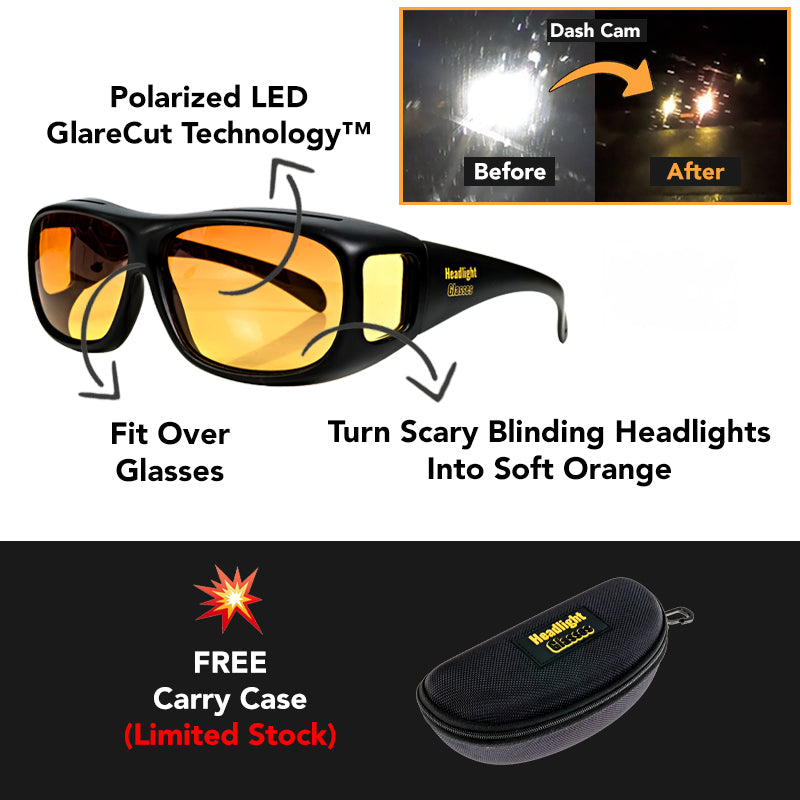 Headlight Glasses with Polarized LED GlareCut Technology™ (Fit Over Glasses)