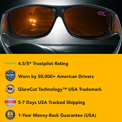 Headlight Glasses with Polarized LED GlareCut Technology™ (Fit Over Glasses)