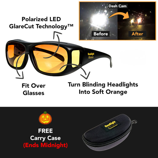 Headlight Glasses with Polarized LED GlareCut Technology™ (Fit Over Glasses)
